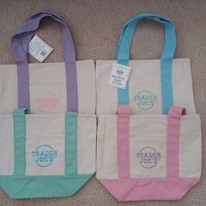 NWT Trader Joe's Mini Canvas Tote Bags